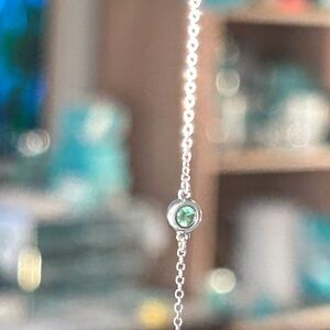 Delicate Silver Bracelet with Teal Gift Box